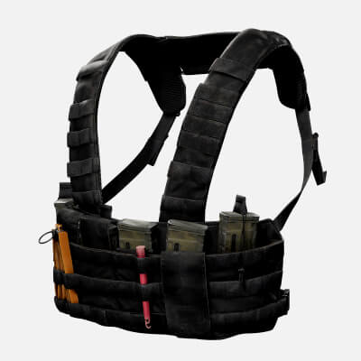 Realistic Black Tactical Vest - Low Poly