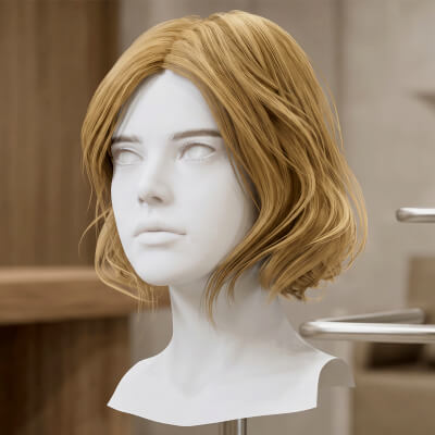 Realistic Bob Haircut for Metahuman Compatible Hair Cards