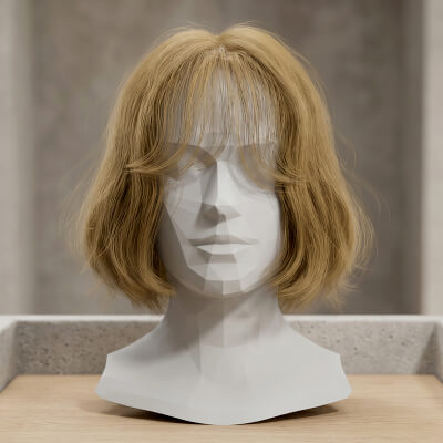 Realistic Bob Haircut with Bangs metahuman Compatible