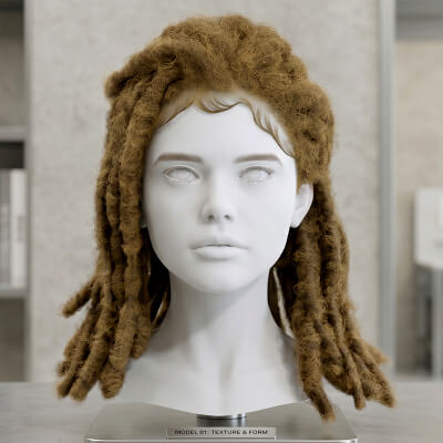 Realistic Dreadlocks Hairstyle for Hair Cards Low-Poly