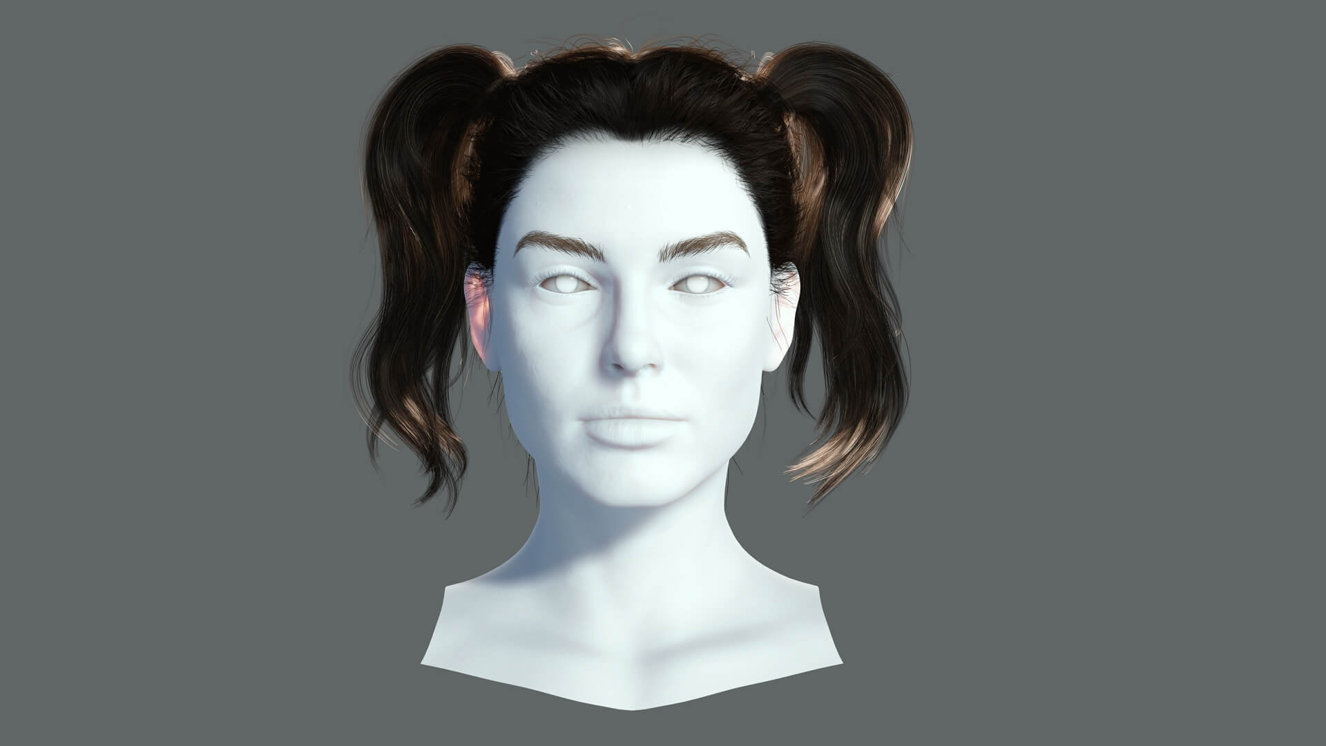 Female Hair 5 - 3D Model by khaloui