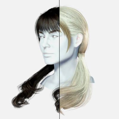 Female Hair 6 Colorable