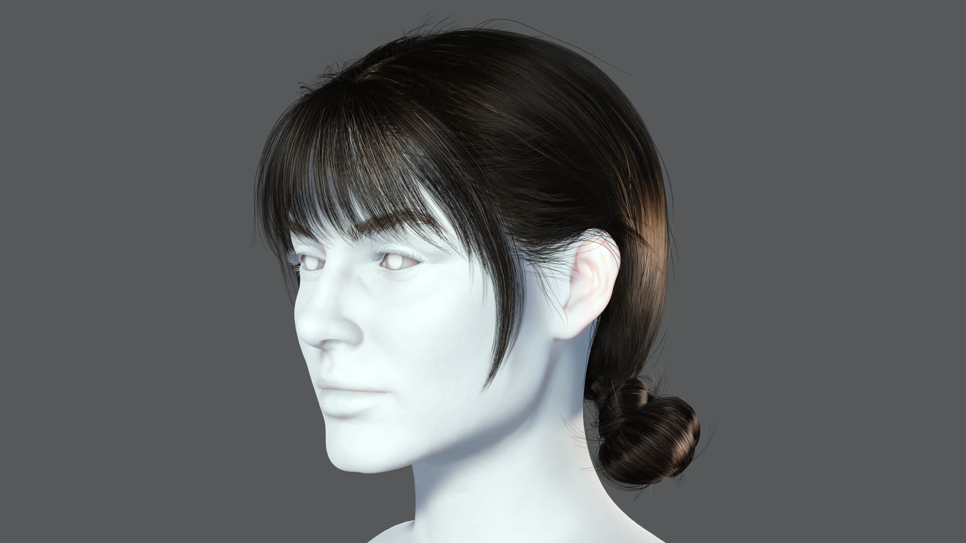 Female Hair 9 - 3D Model by khaloui