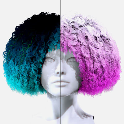 Realistic Female Hair - Kinky Curly
