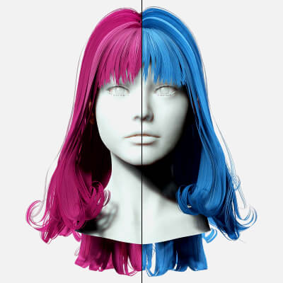 Realistic Female Hair