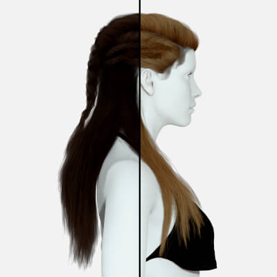 Female Long Hair Colorable