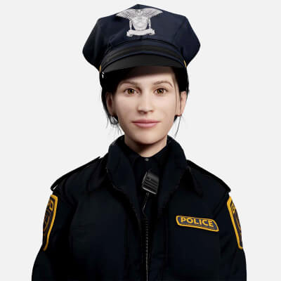 Realistic Female Police Officer