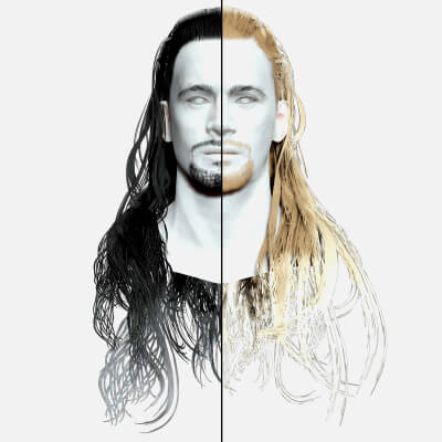 Realistic Long Male Hair