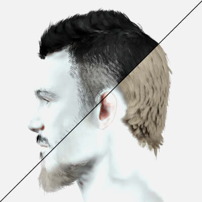 Realistic Male Hair - Faux Hawk