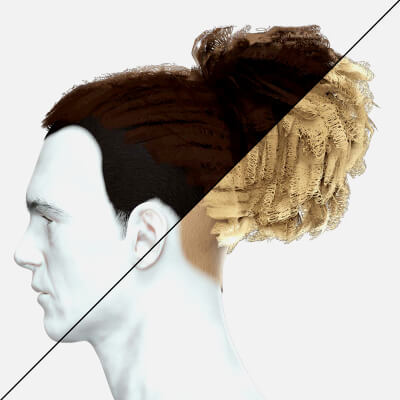 Realistic Male Hair - Ponytail Dread
