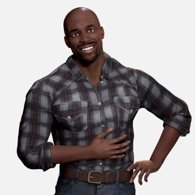 Realistic Man in Casual Clothing