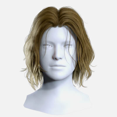 Realistic Messy Bob Hair Cards Low Poly Game Ready Hairstyle