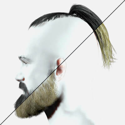Realistic Mlae Hair - Viking Ponytail Style