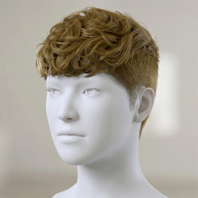 Realistic Short Curly Male Hair Cards metahuman Compatible