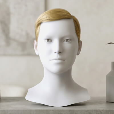 Realistic Short Male Hair Cards Game Ready Hairstyle