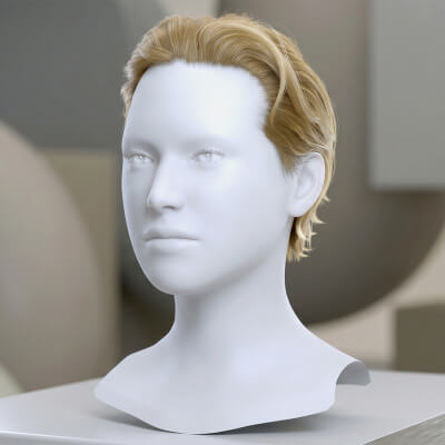 Realistic Short Wavy Hair Cards metahuman Compatible