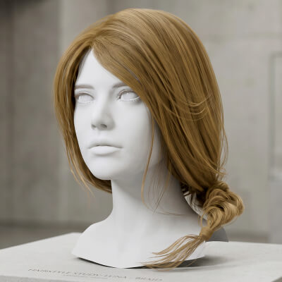 Realistic Side Braid Hair Cards metahuman Compatible