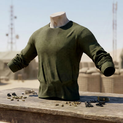 Realistic Soldier Casual Top Green