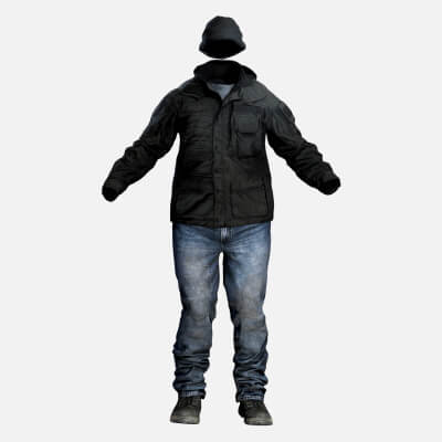 Realistic Urban Winter Outfit for Male Character