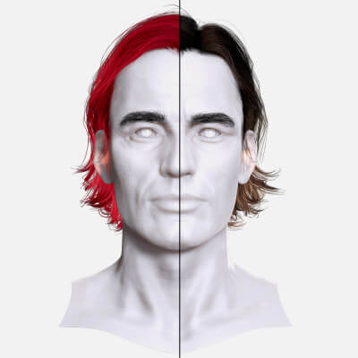 Relaxed Shoulder Hair - Premium 3D Character Hair