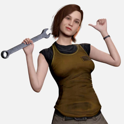 Sabrina- Realistic Woman With Repairman Cloth