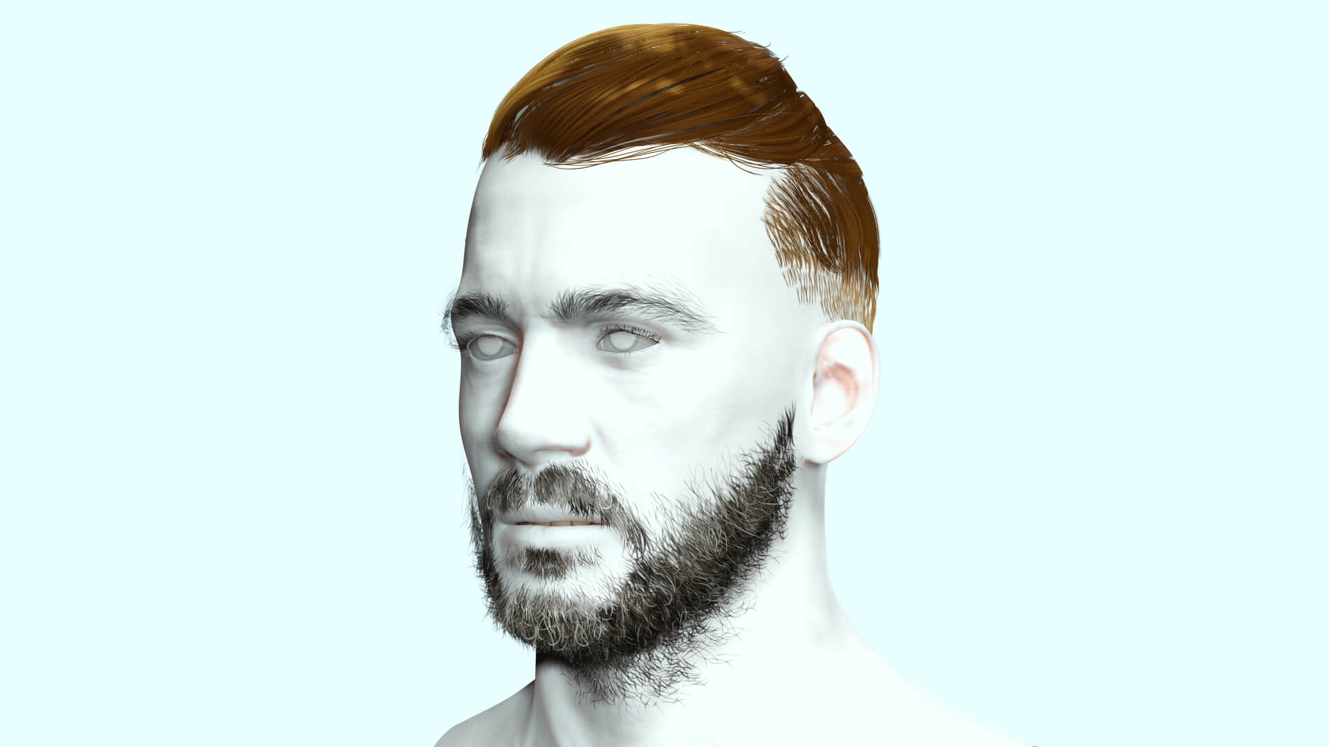  Side Part Male Hair Cut - 3D Model by khaloui