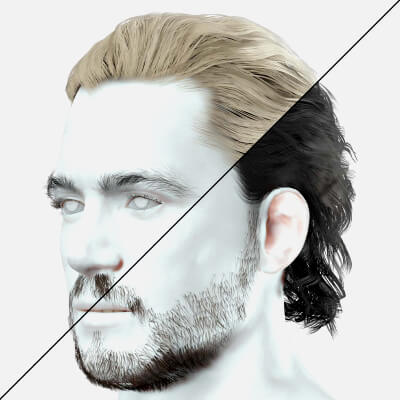 Slicked-Back Man Hair