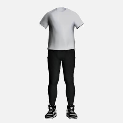 Sporty Female Outfit - T-Shirt Leggings Sneakers
