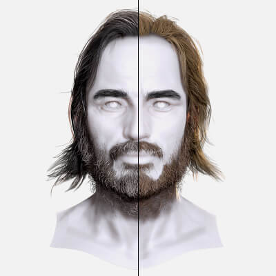 Survivor-Style Hair Beard - Premium 3D Model