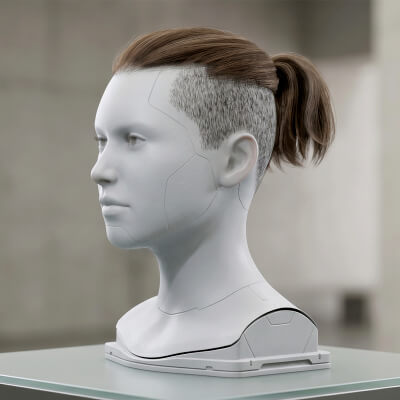 Tactical Undercut Ponytail Real-Time MetaHuman Hair Cards