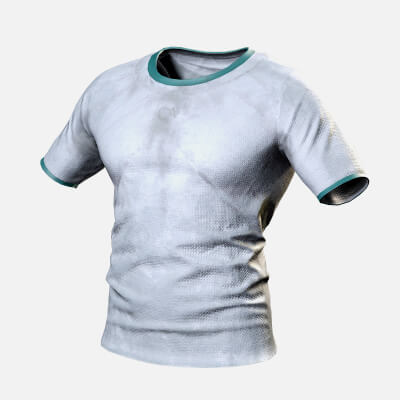 Worn White T-Shirt - Realistic Game-Ready Male Outfit