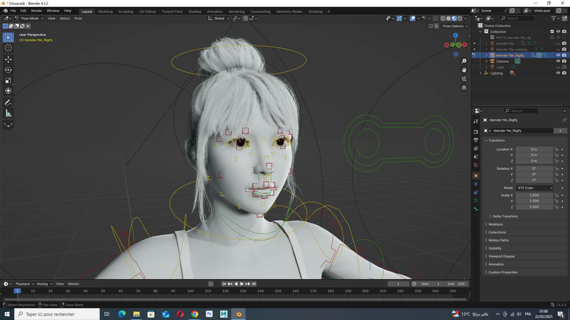 Download a Free High-Quality 3D Female Model Fully Rigged by khaloui