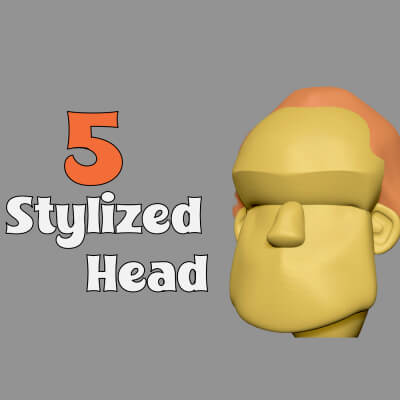 Collection of 5 Stylized Heads Version 2