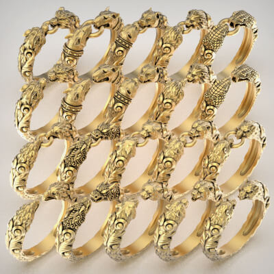 Ring R177 (20 Animals) - 3D Print Model by Kickonster