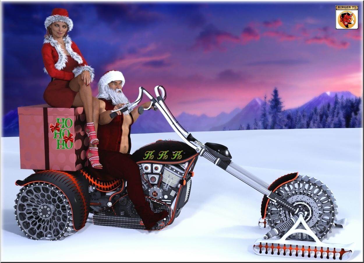 Santa Claus Is Coming to Town 3D Render, Digital Art by kirgen71
