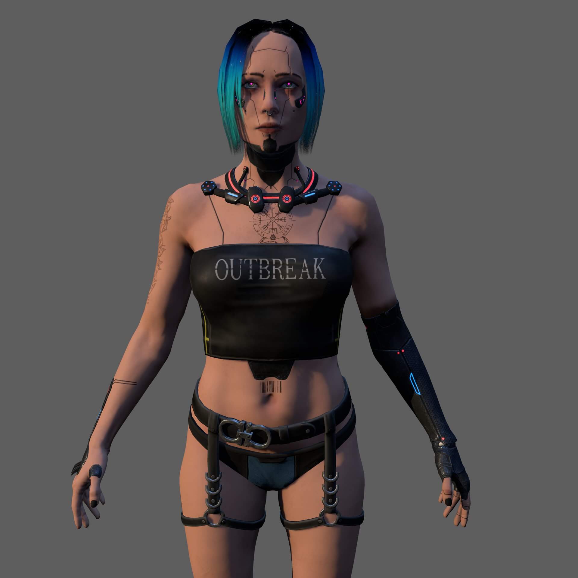 Cyberpunk Girl - 3D Model by KirTheGreat