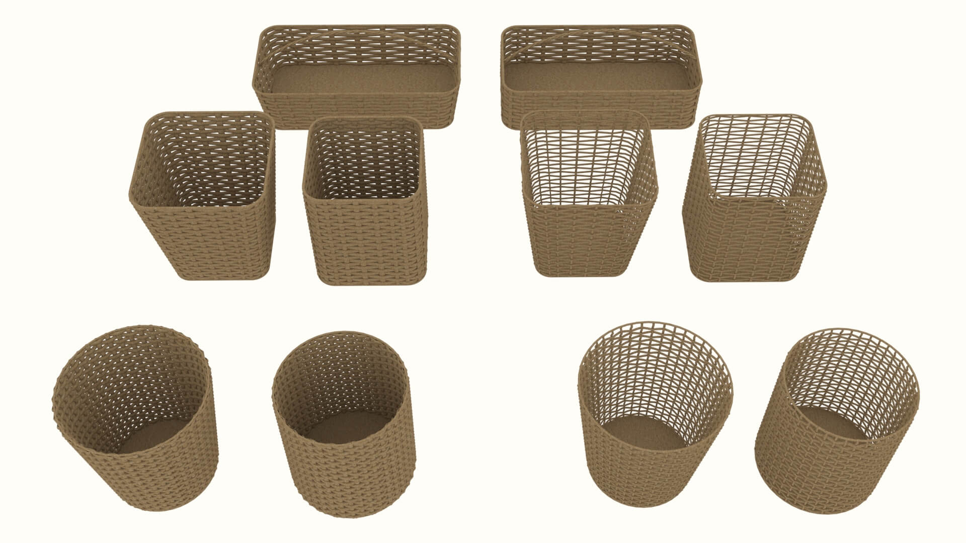 10 Rattan Baskets Collection With Textures 3D Model by kopofx