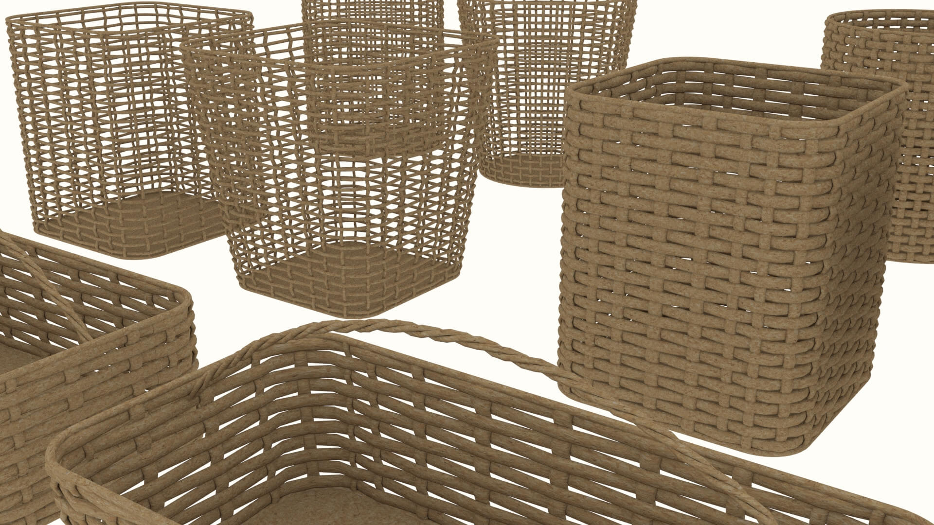 10 Rattan Baskets Collection With Textures 3D Model by kopofx