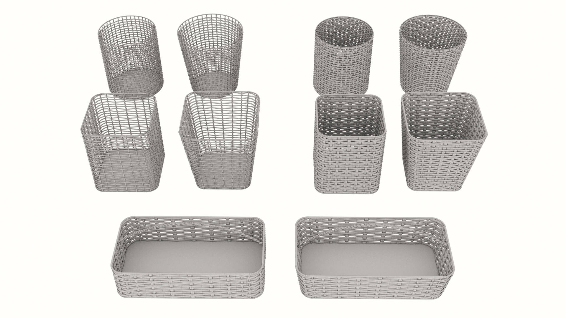 10 Rattan Baskets Collection With Textures 3D Model by kopofx
