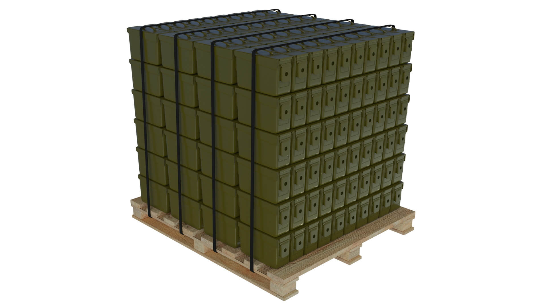 Ammunition Metal Box Pallet 3D Model by kopofx