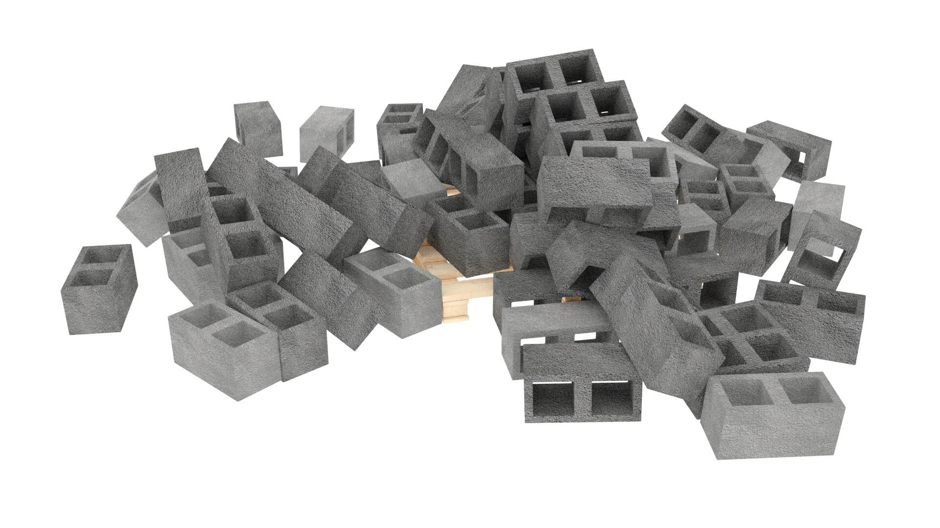 Concrete Blocks Pallet Pile - 3D Model by kopofx