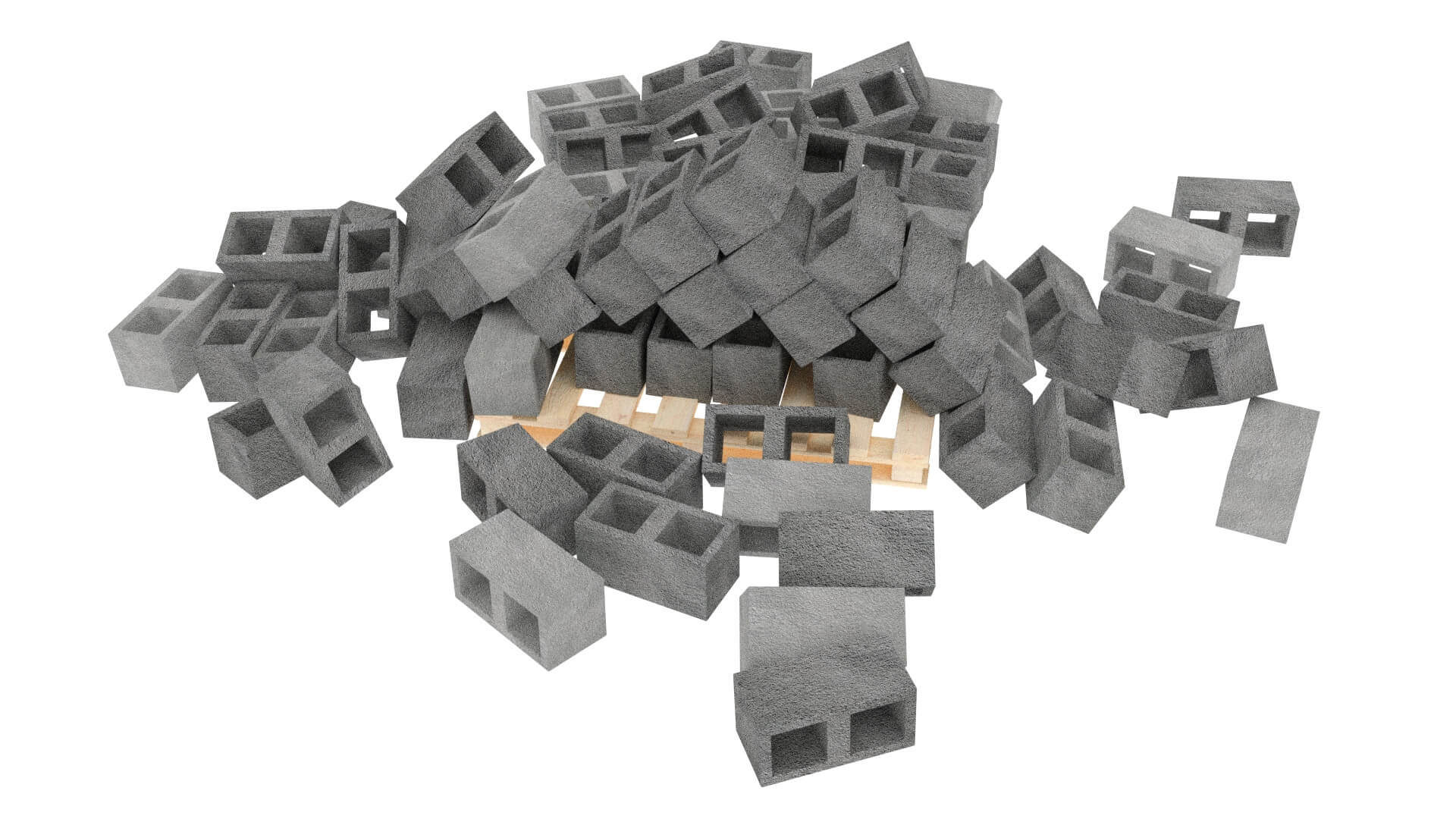 Concrete Blocks Pallet Pile - 3D Model by kopofx