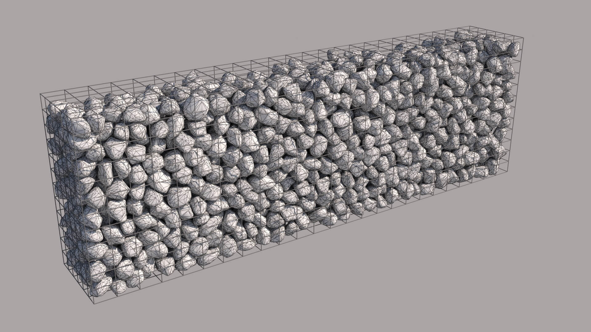 Gabion Wall 3D Model by kopofx