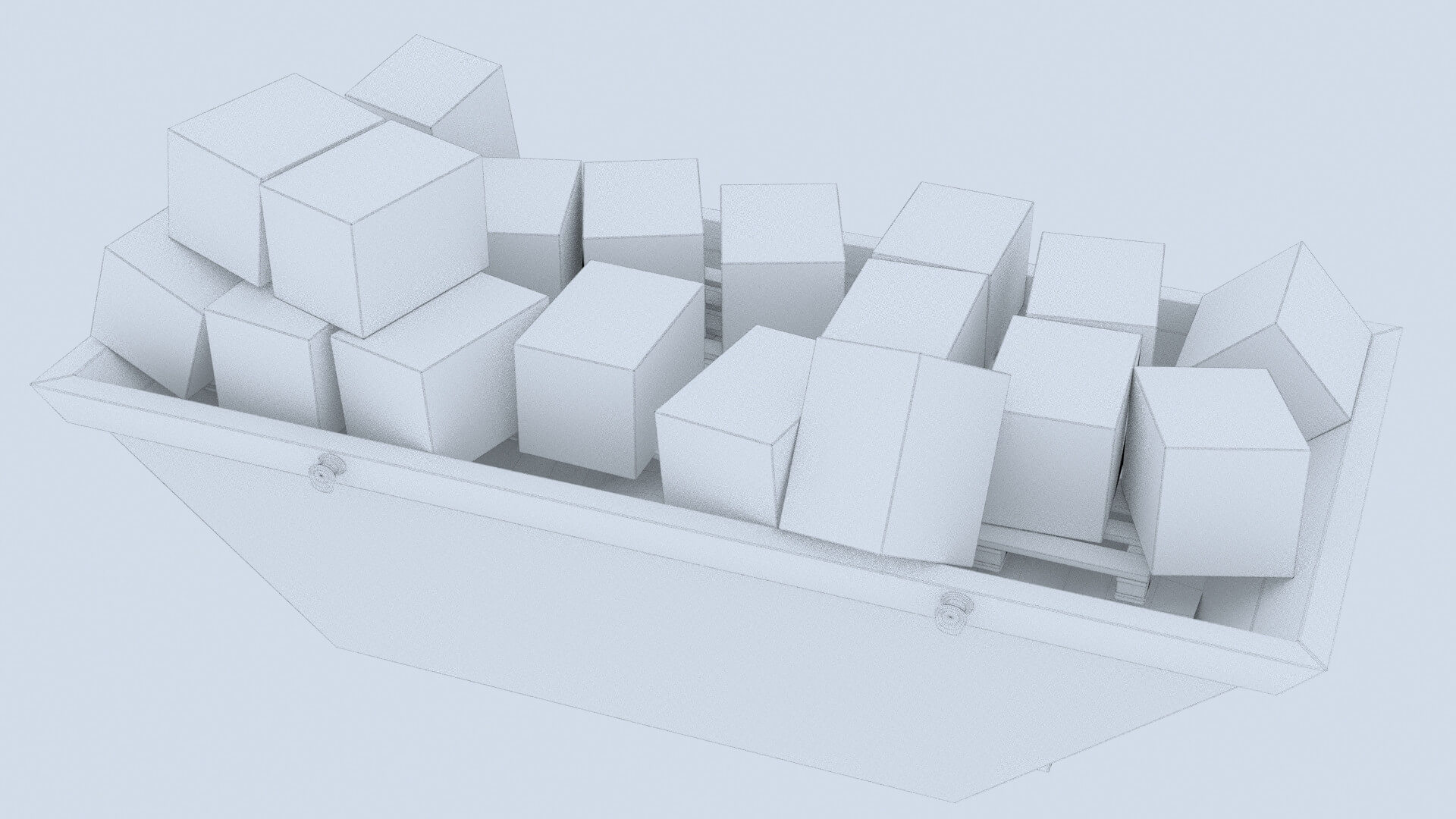 Industrial Container With Cardboard Boxes - 3D Model by kopofx