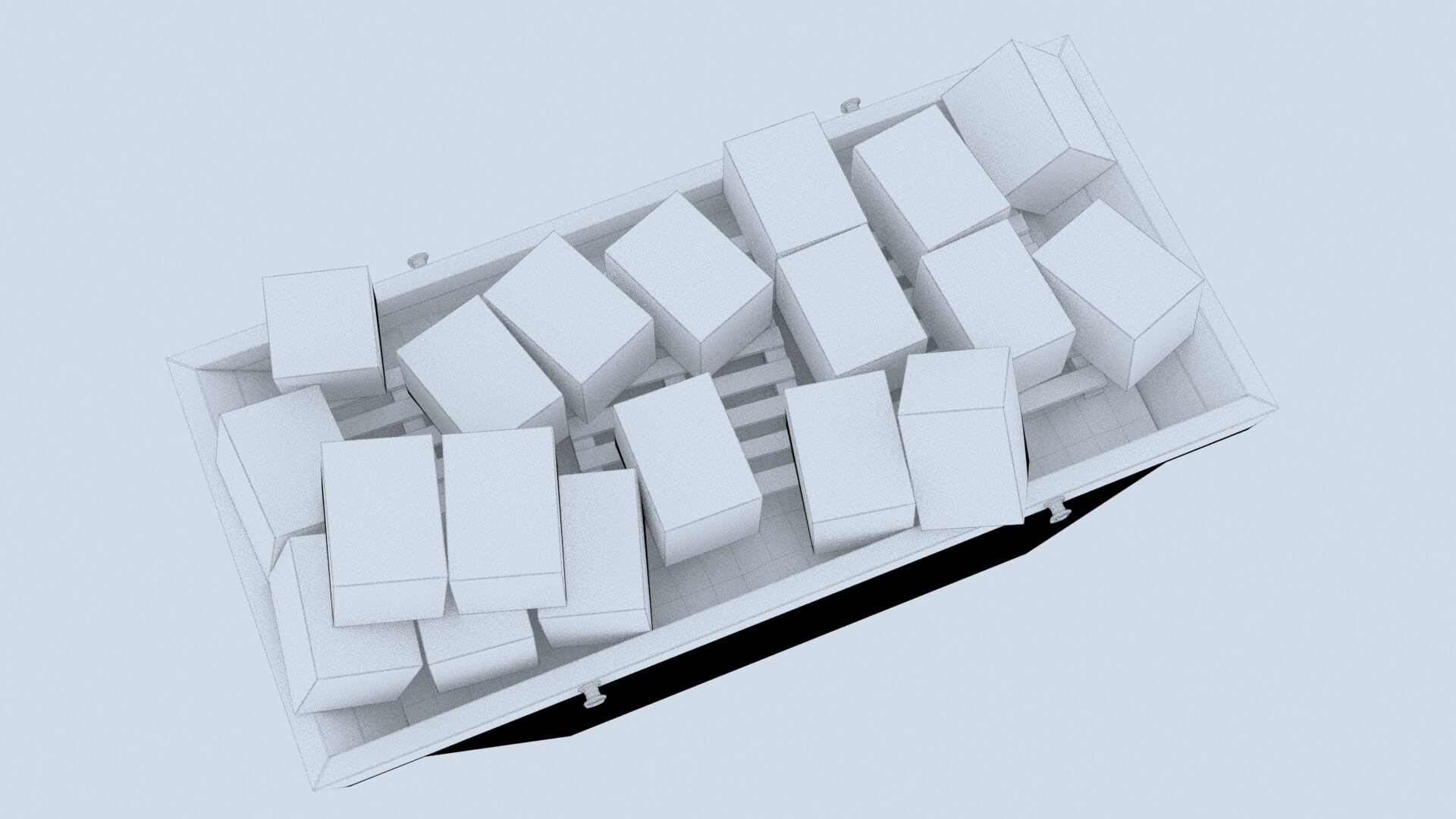 Industrial Container With Cardboard Boxes - 3D Model by kopofx