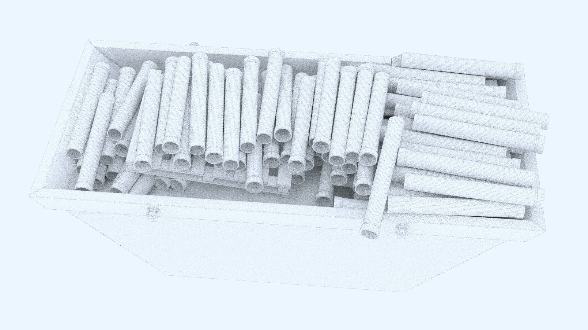 Industrial Container With PVC Pipes 3D Model by kopofx