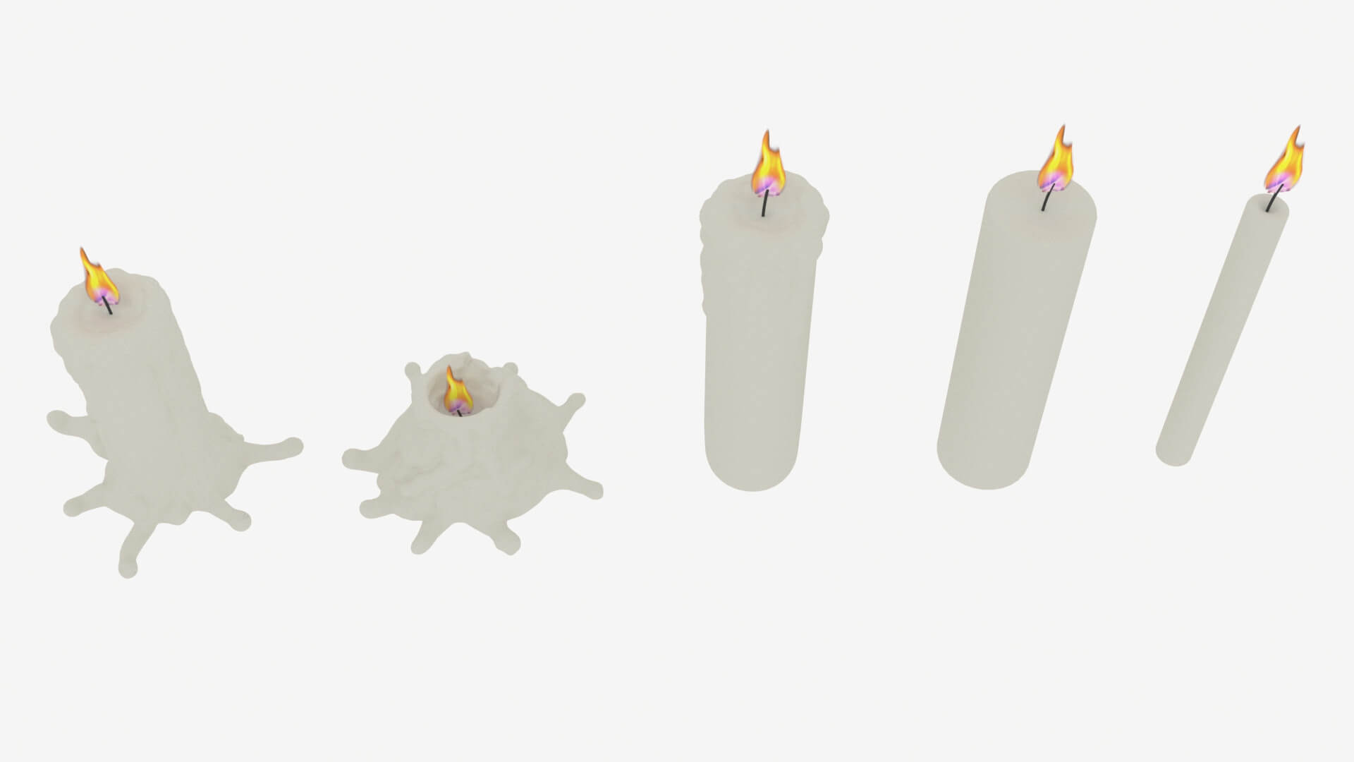 Melted Candles 3D Model by kopofx