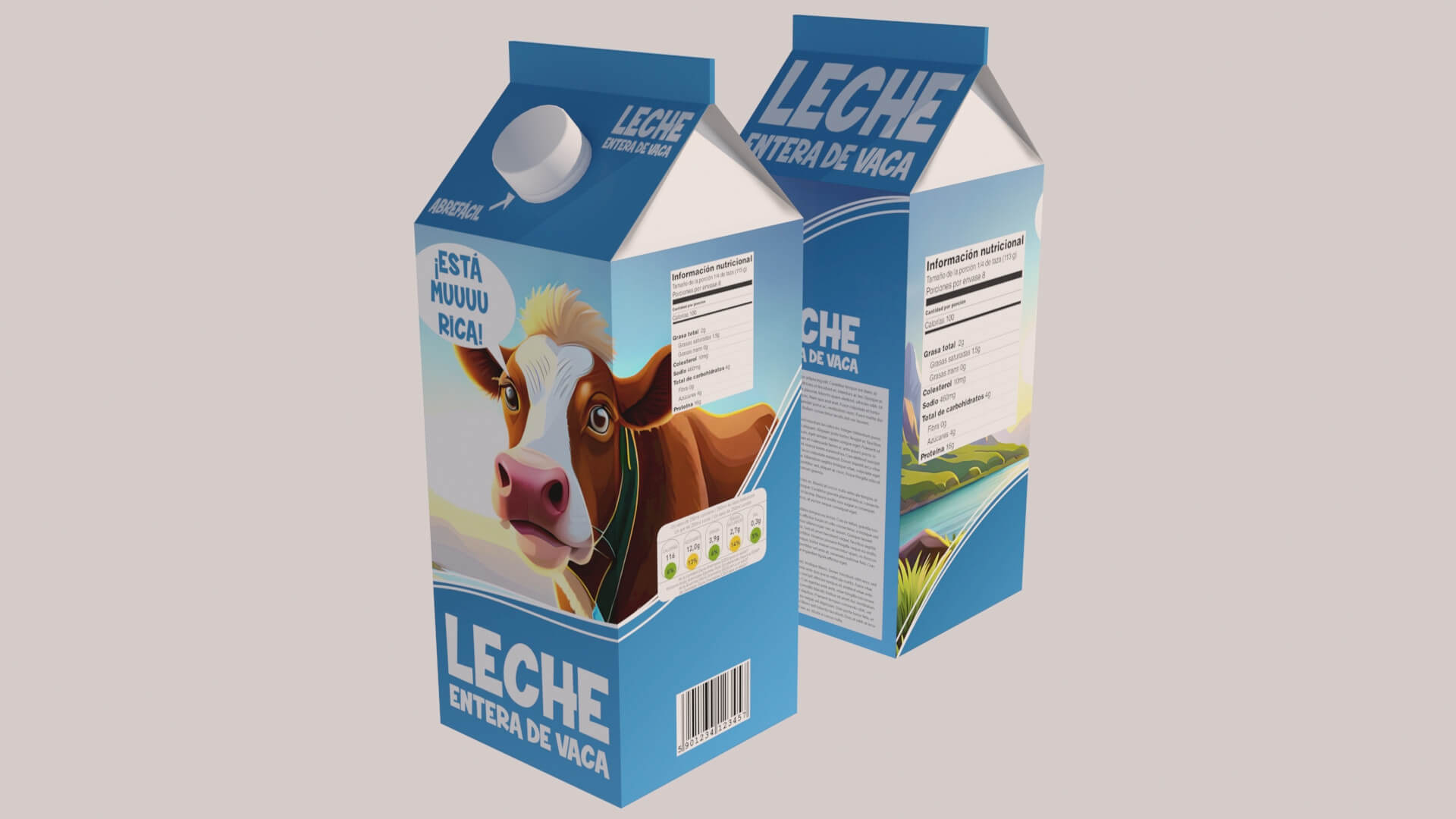 Milk Brick Carton 3D Model by kopofx