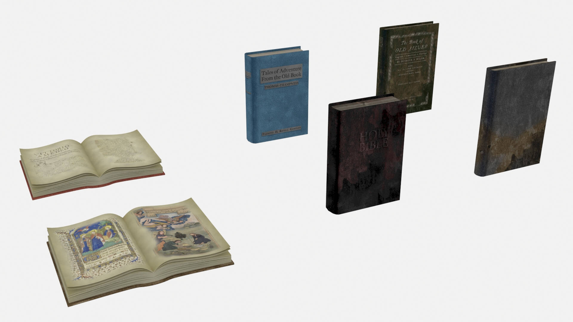 Old Ancient Books 3D Model by kopofx