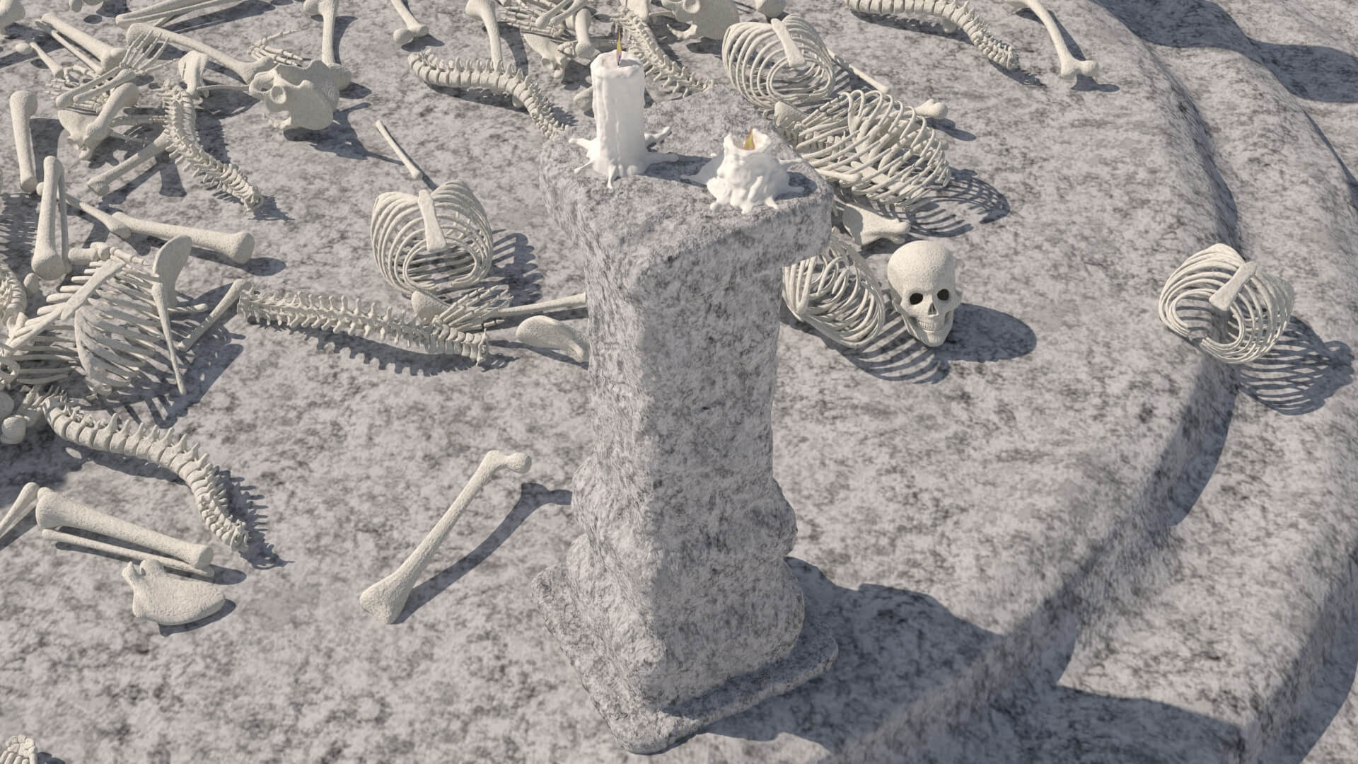 Old Ancient Rock Altar 3 - 3D Model by kopofx